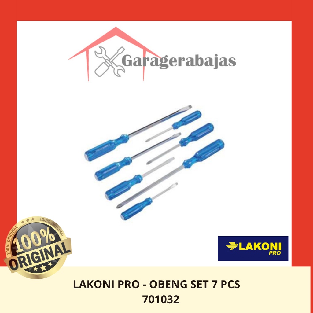 JETJO TOOLS - Obeng Set 7 pcs / GO THRU SCREWDRIVER SET OBENG - LAKONI PRO 701032