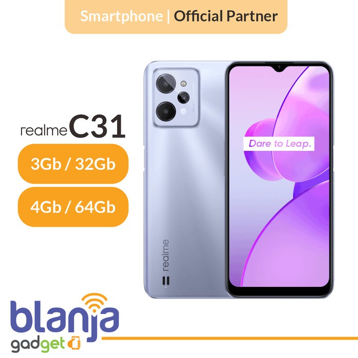 realme c31 3 32gb 4 64gb ram 3 4gb rom 32 64gb garansi resmi