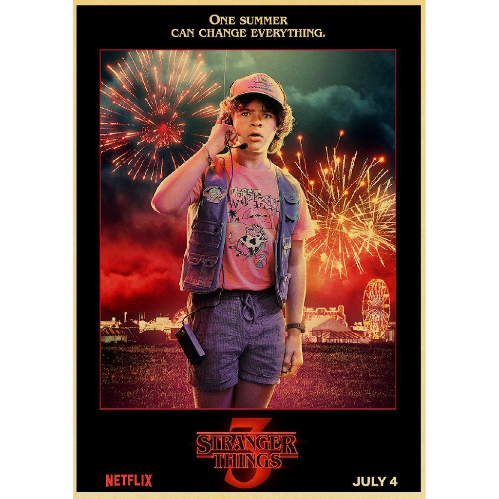 Poster Kertas Kraft Motif Print Film Stranger Things Season 3 2019 42x30cm Untuk Dekorasi Kamar Tidur