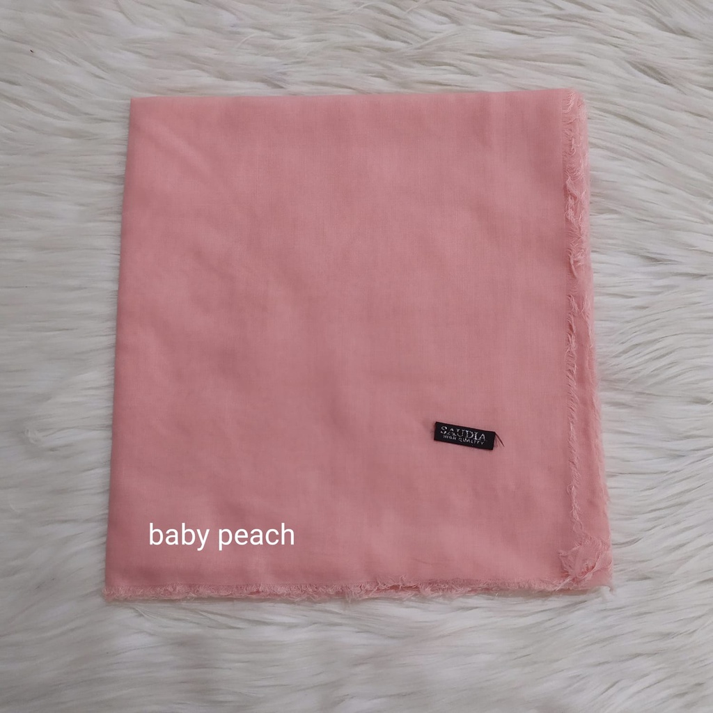 TERMURAH SAUDIA / Segiempat ORIGINAL SAUDI/ JILBAB RAWIS /JILBAB KATUN/jilbab murah-baby peach
