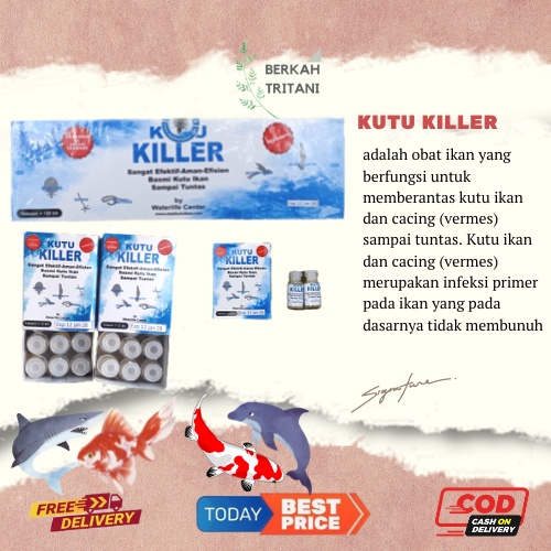 OBAT IKAN KOI KUTU KILLER Obat Kutu Pada Ikan Hias Koi Koki Obat Pemberantas Kutu ikan Dan Cacing