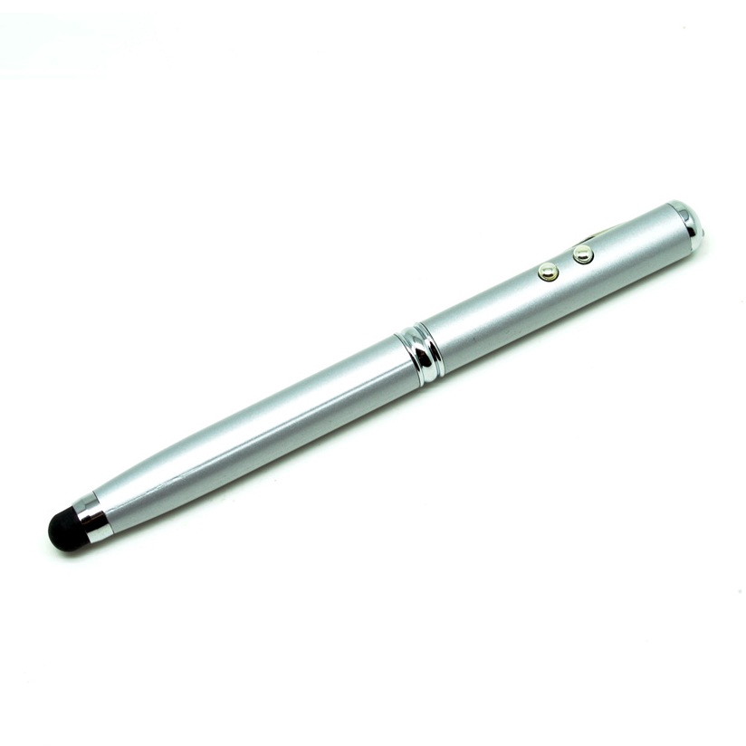 TaffLED 4 in 1 Senter + Laser Pointer + Pen + Stylus - T0054 - Silver