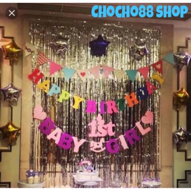 Tren Untuk Dekorasi Aqiqah Pakai Tirai Foil - Beauty Glamorous