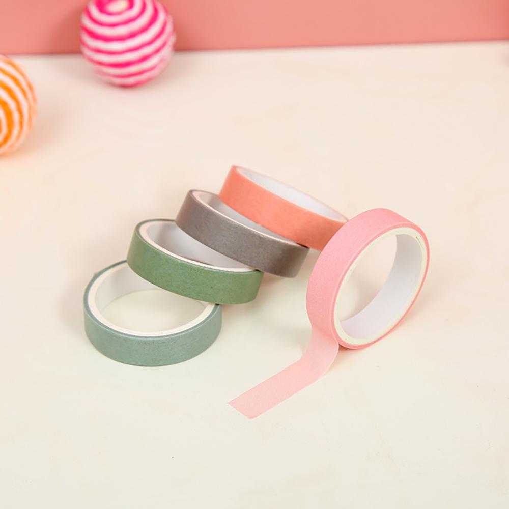 Timekey 5 Rol / Box Stiker Washi Tape Warna Dasar Untuk Dekorasi Scrapbook / Diary DIY A5K6