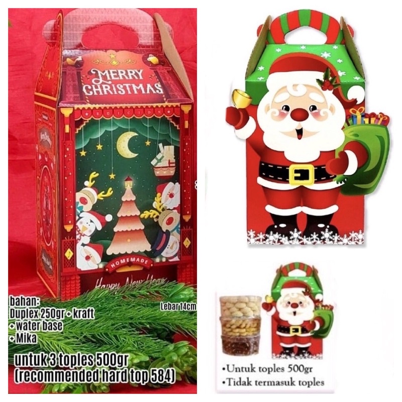

BOX KUE KERING 3 TOPLES NATAL MERRY CHRISTMAS LEBARAN