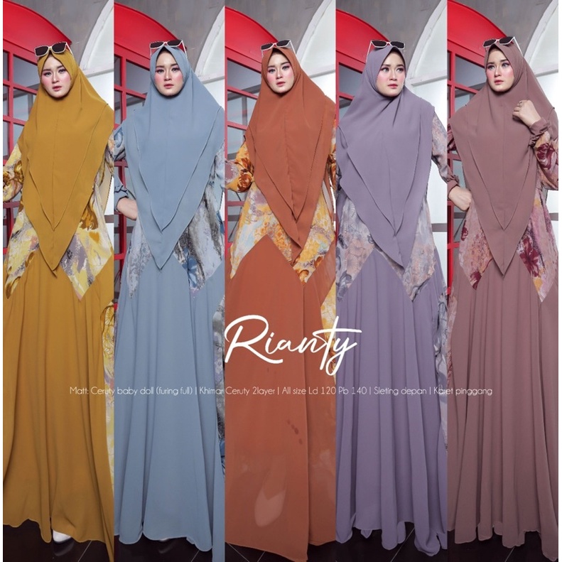 Humaira99 Gamis syari Rianti/Gamis jumbo Original set khimar syari Rianti