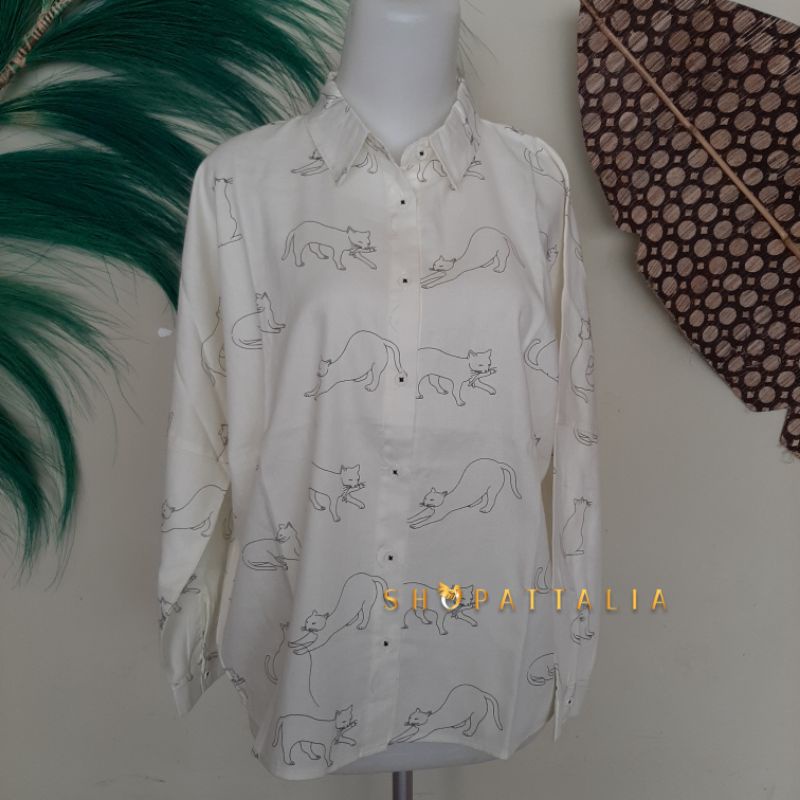 KEMEJA WANITA BRANDED ORI NEVADA LENGAN TURUN  MOTIF LUCU HARGA TERMURAH