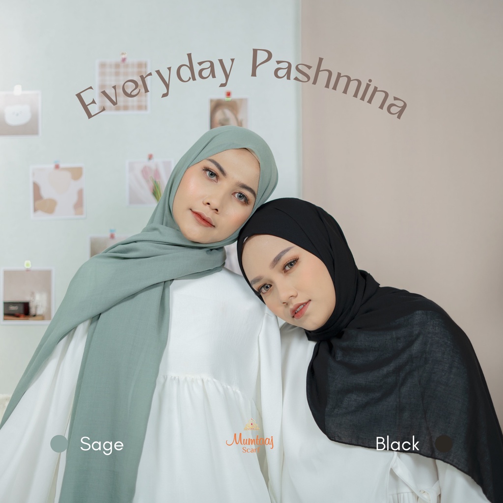 Mumtaaj Scarf "Everyday Pashmina" Sage & Black