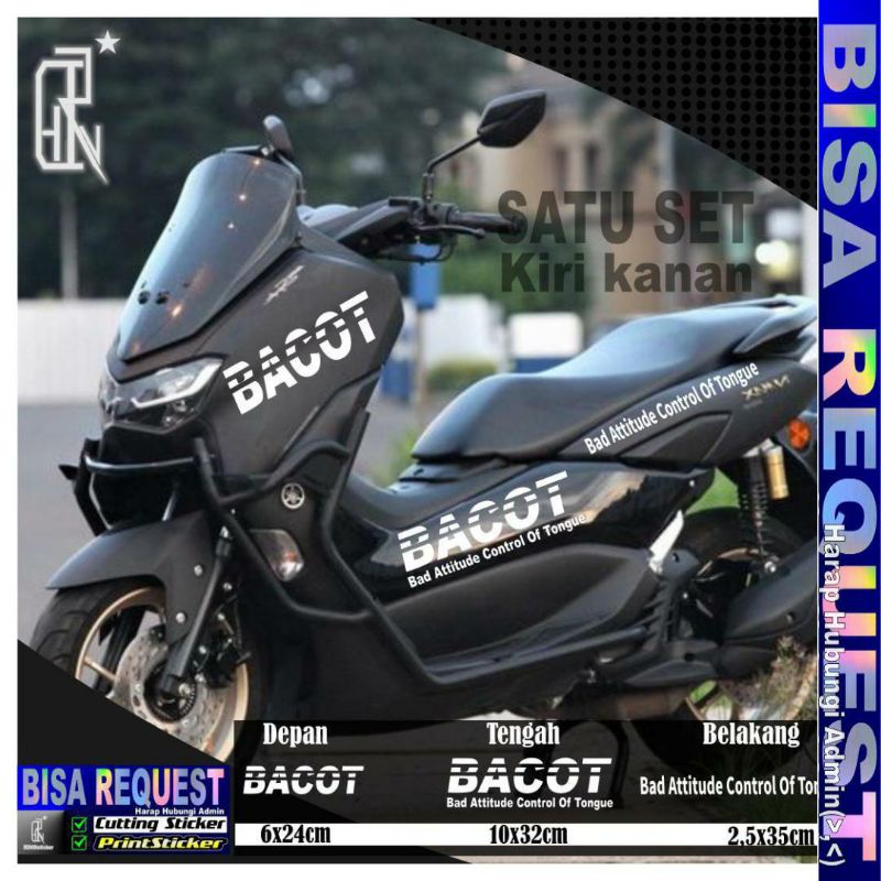 [ BACOT ] CUTTING STICKER MOTOR YAMAHA NMAX bad attitude