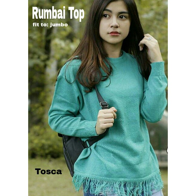 [Rumbai Top Varian Warna RO] Blouse Wanita Rajut Varian Warna