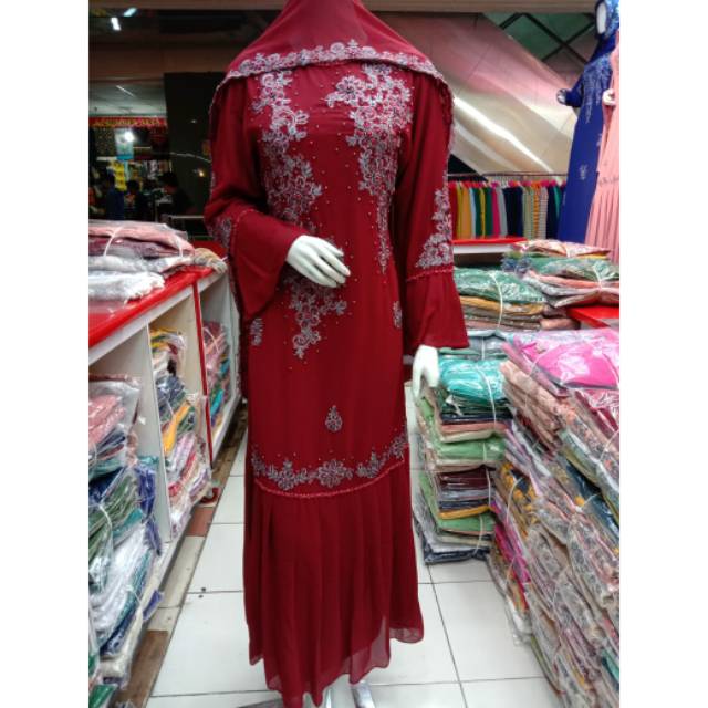 Gamis pesta ceruty India model terompet terbaru asli real fix