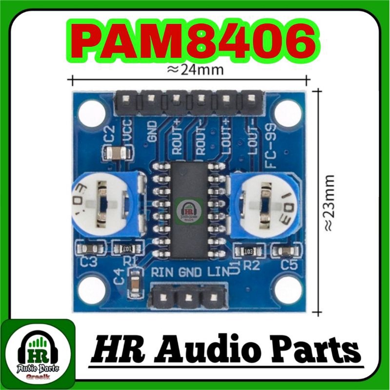 PAM8406 2x 5W Mini Amplifier 1x 10W Class D Pam8406 DC 5 ~ 5.5V or Charger HP