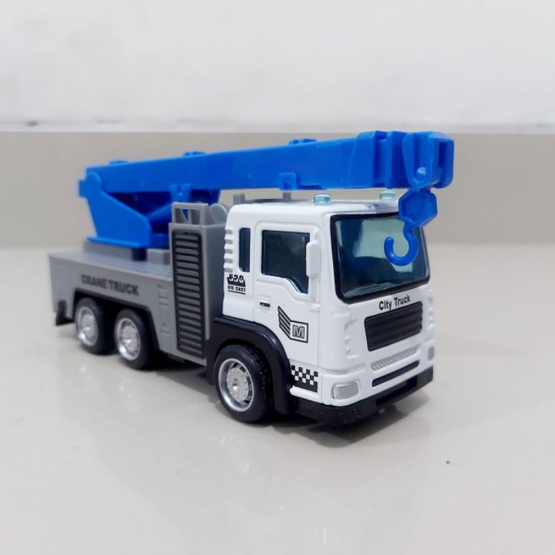 Diecast Mobil Truk Crane Alloy - Miniatur Truck Kren Konstruksi Crain