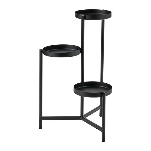 OLIVBLAD Stand tanaman, dalam / luar ruang hitam / putih, 58 cm