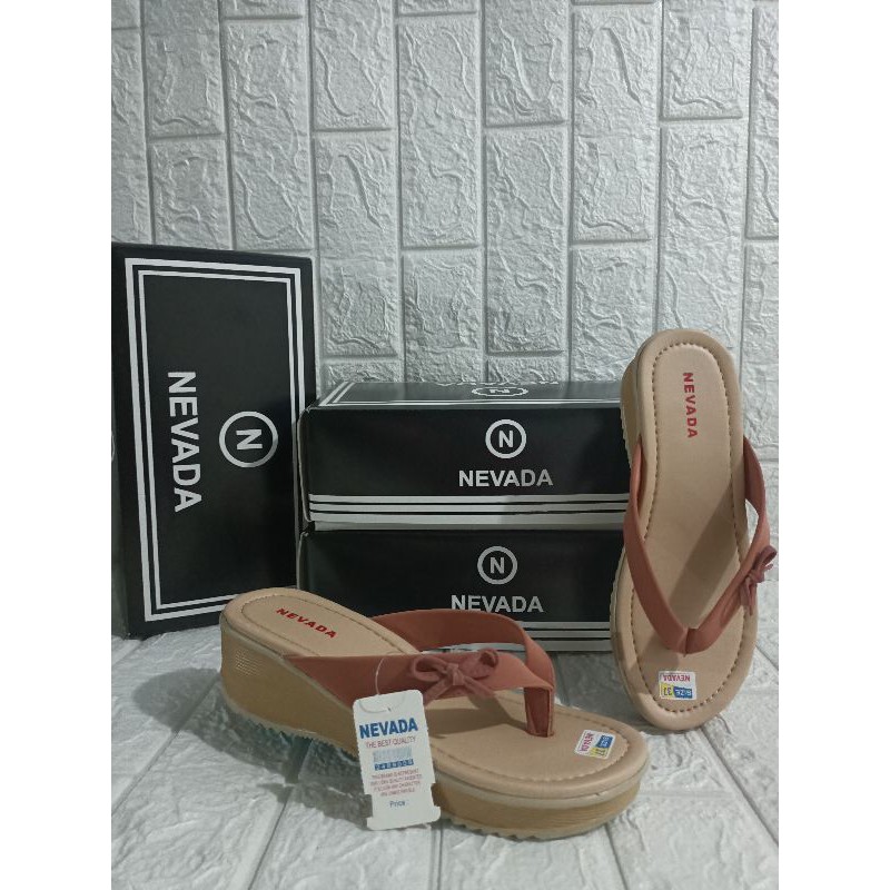 Sandal Wedges Cewek NVD | Sendal Wedges Hak Tinggi 5cm (WN001)