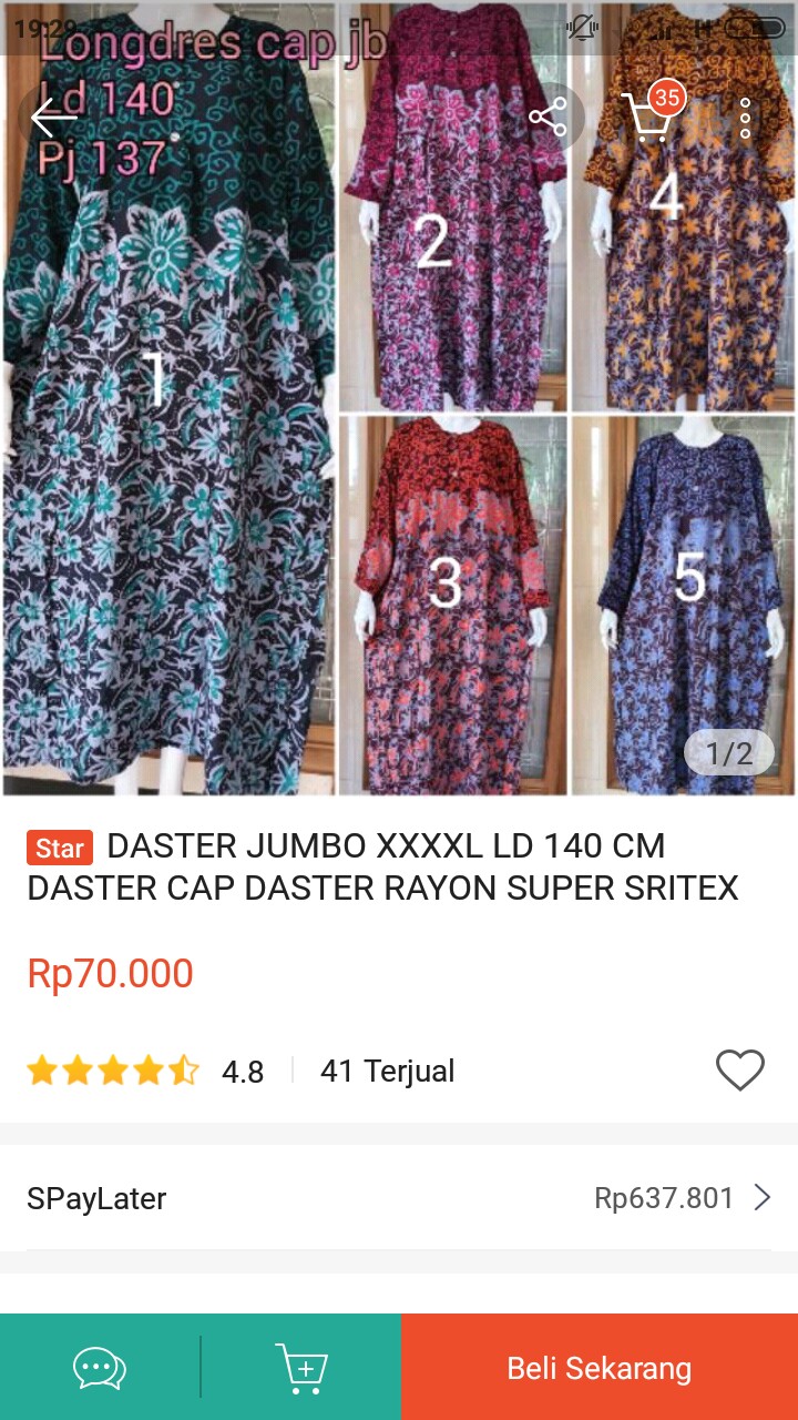 Daster Jumbo Xxxxl Ld 140 Cm Daster Cap Daster Rayon Super Sritex Solo Daster Busui Daster Batik
