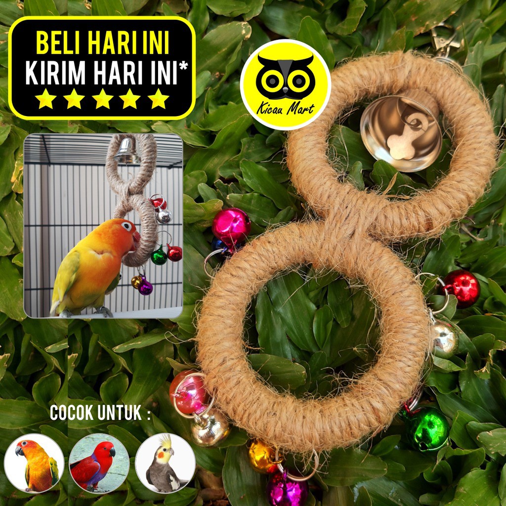 GIGITAN CINCIN RAMI MAINAN BURUNG LOVEBIRD PARKIT FALK NURI SUNCONURE PARUH BENGKOK KAKATUA GTRCN