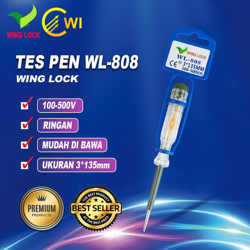 Testpen Gantung Abu-abu Wing Lock / Obeng Tespen WL-808