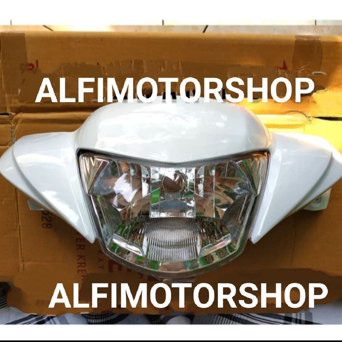 batok dan lampu depan yamaha mio J warna putih