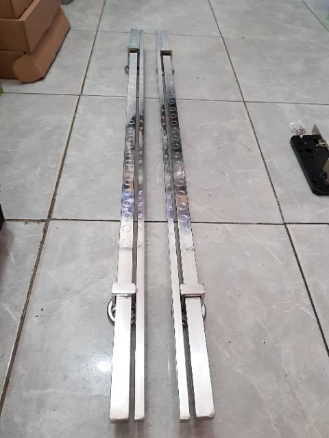 Handle pintu stainless minimalis 1meter 2set+kunci pelor PROMO