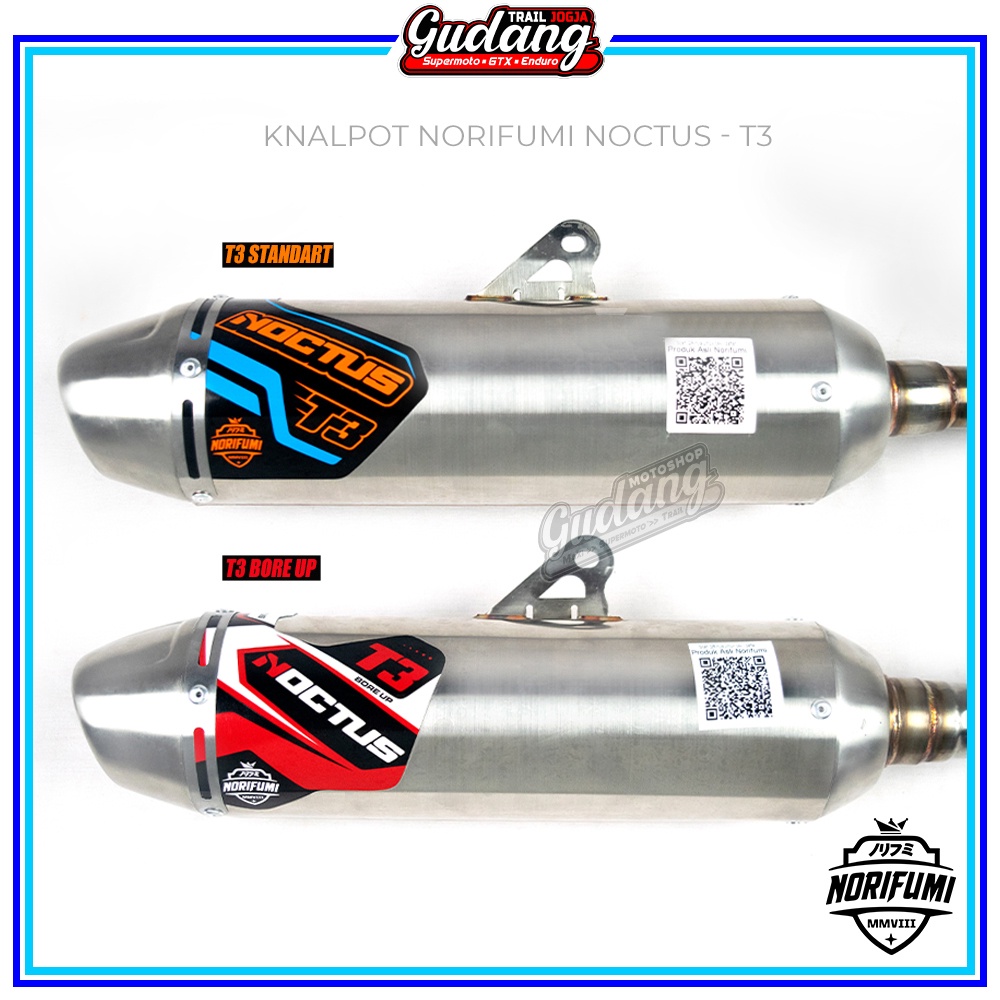 Kenalpot Knalpot Muffler Norifumi NOCTUS T3 RV1 T3 Bore Up Standar CRF 150L KLX 150 WR 155 Bigfoot Chrome Original