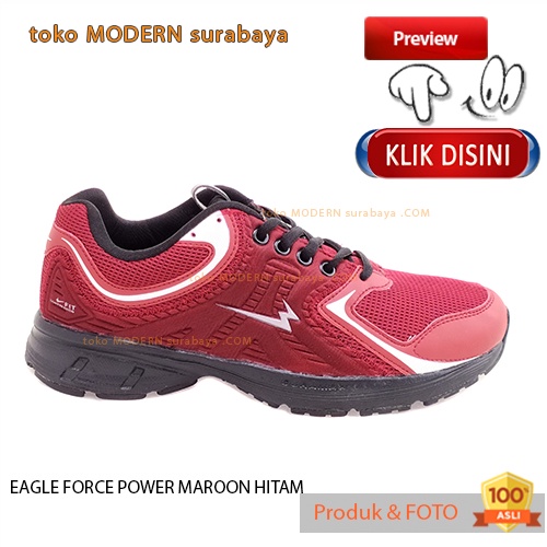 EAGLE FORCE POWER MAROON HITAM Sepatu Pria Olahraga Sneakers Kets