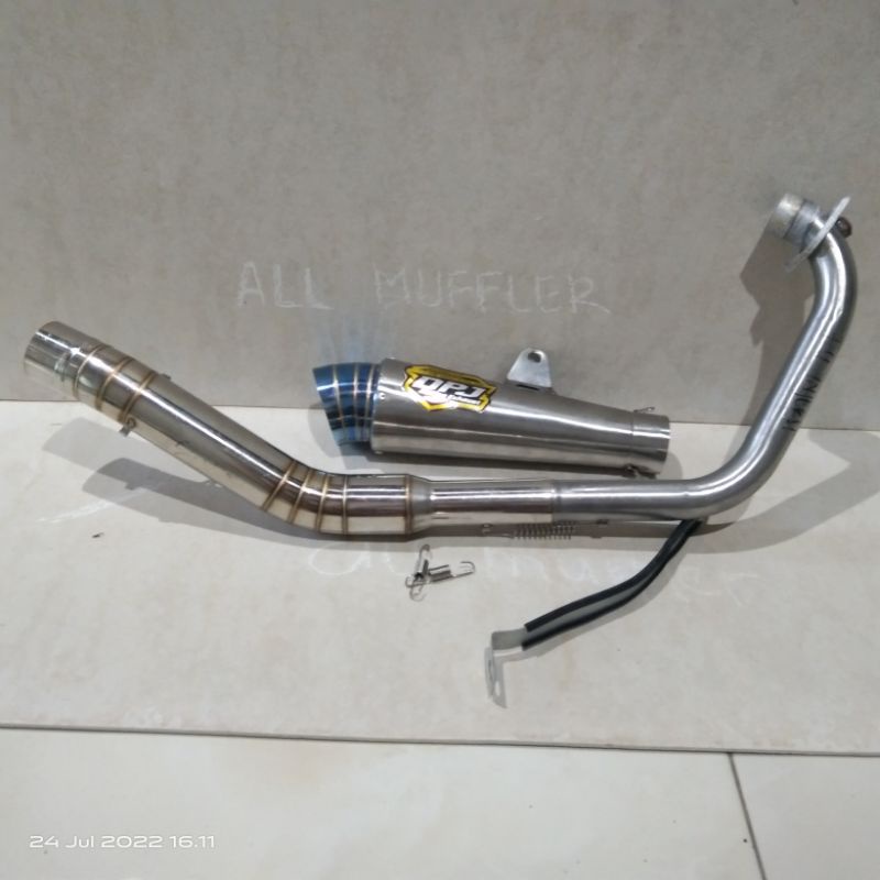 knalpot racing dpj jigsaw corong blue satria Fu injeksi