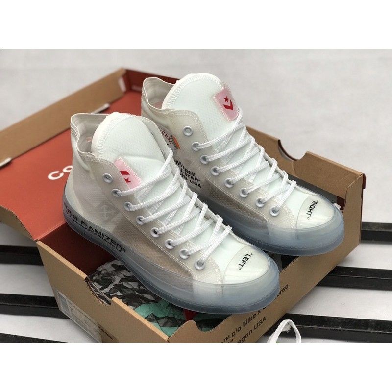 100% PREMIUM Sepatu Converse Chuck Taylor Hi Transparan X "Vulcanized" Virgil Abloh Off