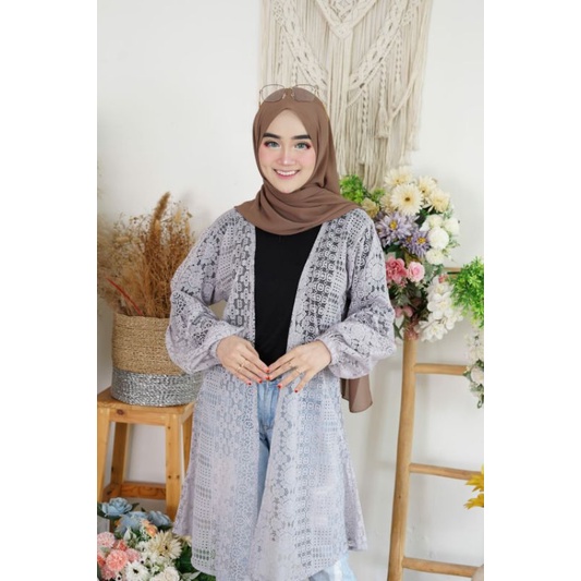 CARDI BURKAT/CARDIGAN PANJANG/LENGAN BALON/CARDI BALON