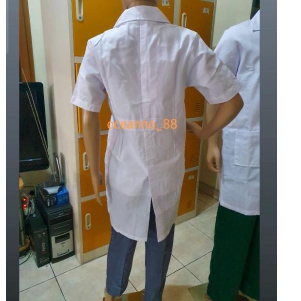 TRXe3E8q--Jas Lab TANGAN LENGAN PENDEK Jas Laboratorium Baju Praktikum Jas Dokter Tangan Pendek