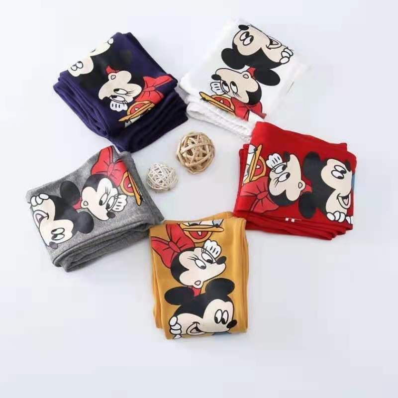 Legging anak perempuan umur 3-7 tahun Motif mickey mouse celana anak cewek imut elastis lembut impor-2