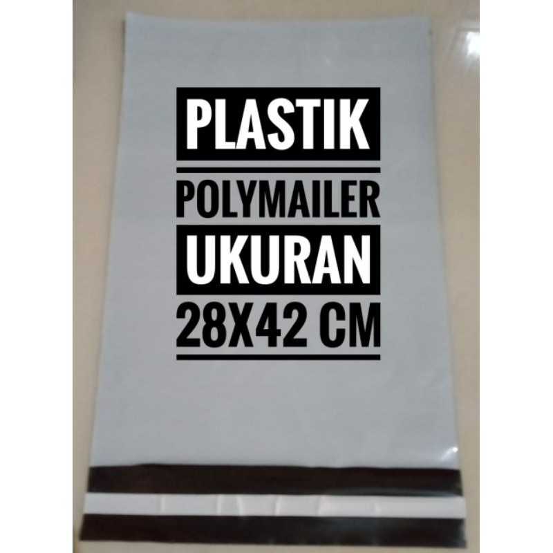 

(50)PLASTIK POLYMAILER TEBAL 28x42 cm plastik ONLINE shop amplop sudah ada LEM nya harga 50 LEMBAR