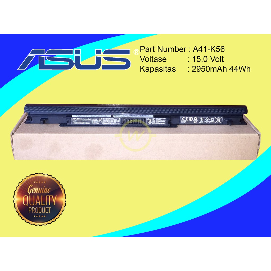 Batteria Per Asus A32-K56 E Serie A46, K56 - Ricambio AccuCell 14.8V 2600mAh (38.5Wh) - 3