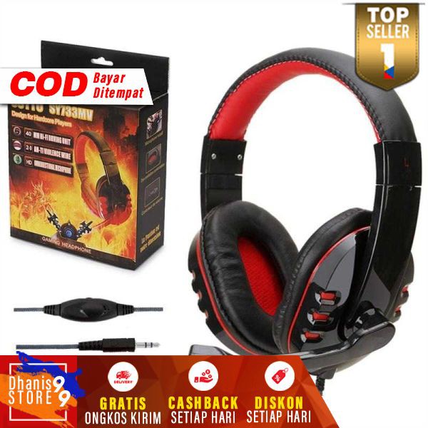 Headset Gaming Headphone Mic Microphone Handset Game Musik Henset Geming Hendset Gamers High Quality