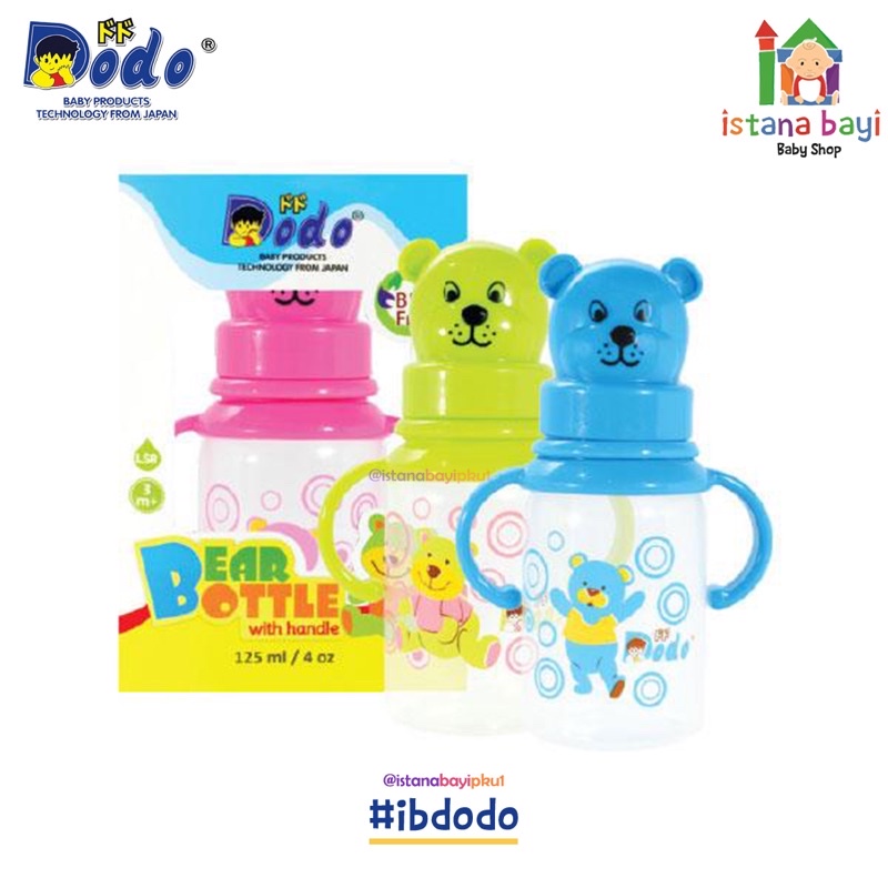 Dodo Botol Bear With Handle 125ml - Botol Susu Murah