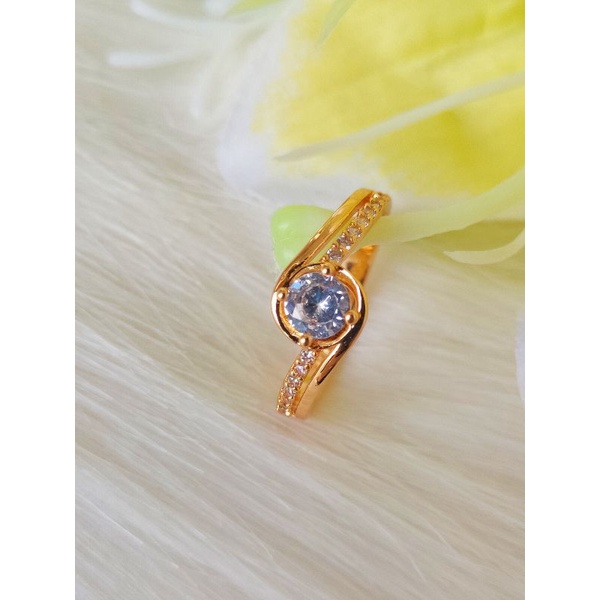 Cincin Emas Xuping Cincin Permata Cantik X8