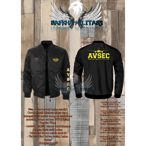 jaket bomber avsec/ jaket avsec/ avsec jaket / avsec