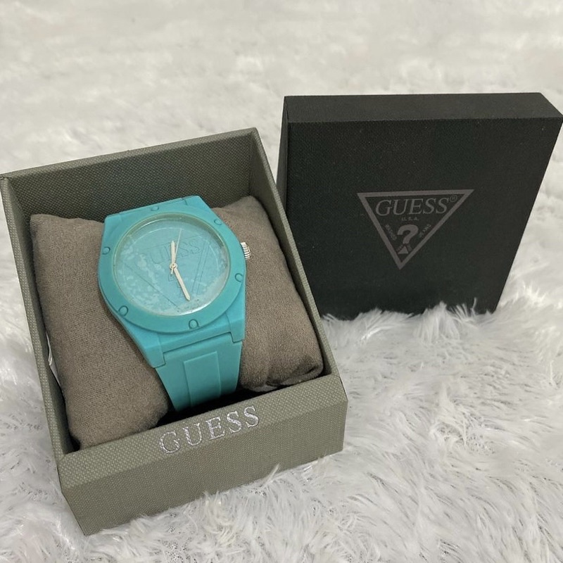 guess rubber watch | jam tangan tosca pastel