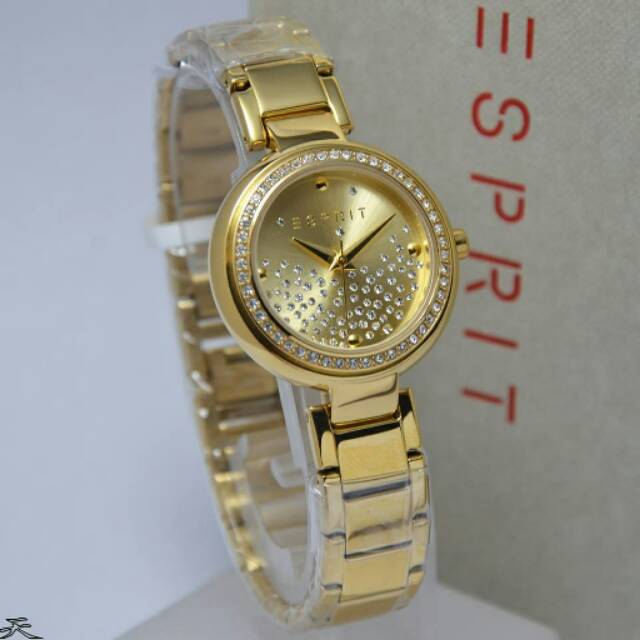 Jam Tangan Wanita Esprit ES106022006 Gold Rantai Original