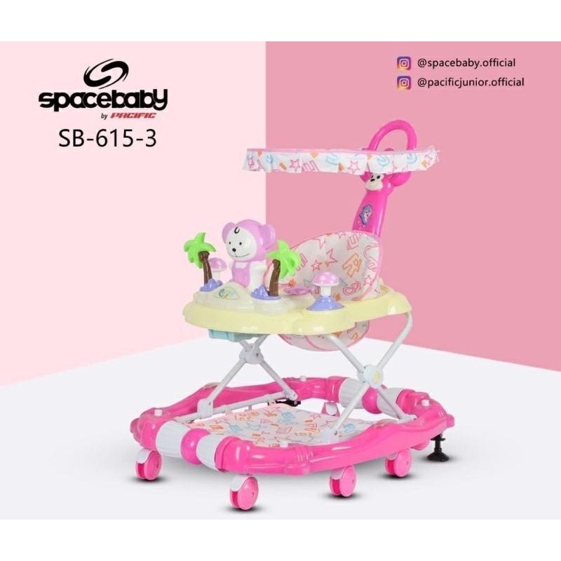 Spacebaby SB615-3 Baby Walker - Alat Bantu Jalan Bayi