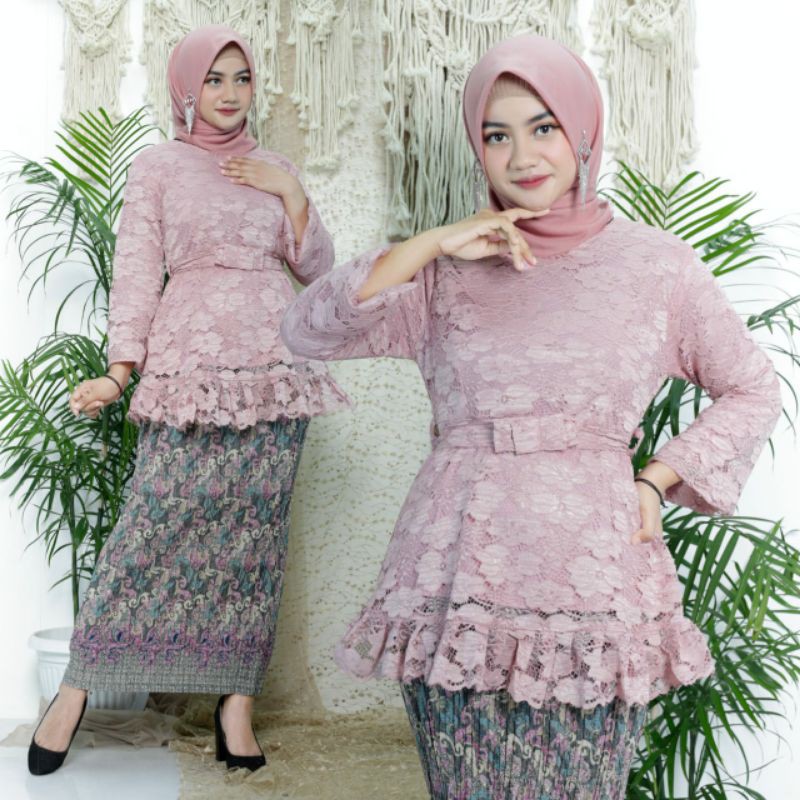 ADE&gt; SET KEBAYA KEJORA / BAJU KEBAYA BRUKAT MODERN / KEBAYA WISUDA MODERN - OUTFIT KEBAYA PESTA CTK