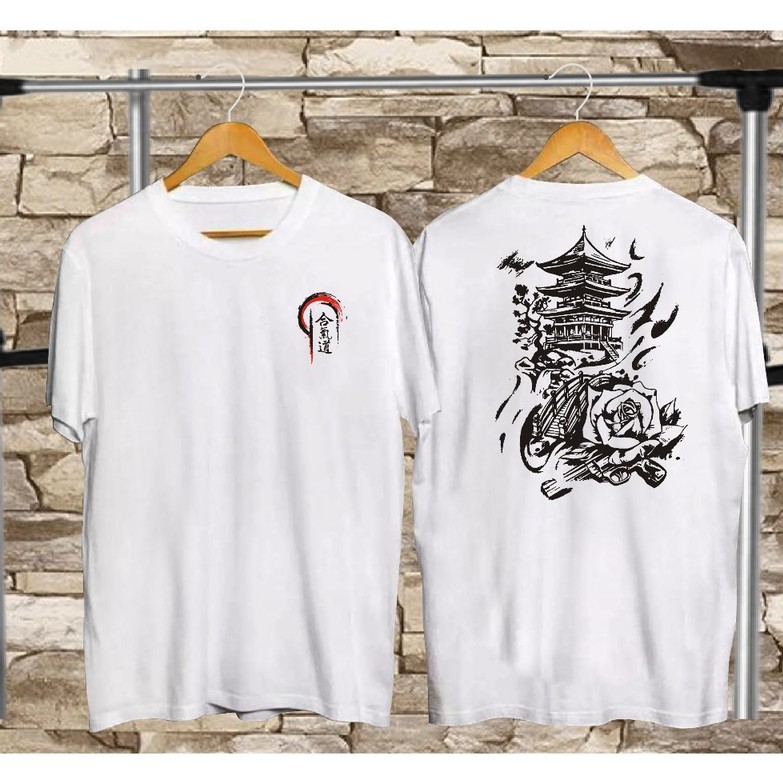 Promo T-Shirt /Kaos Oblong /Koas Distro/Kaos Pagoda Jepang/Kaos Samurai Full Cotoon 30s
