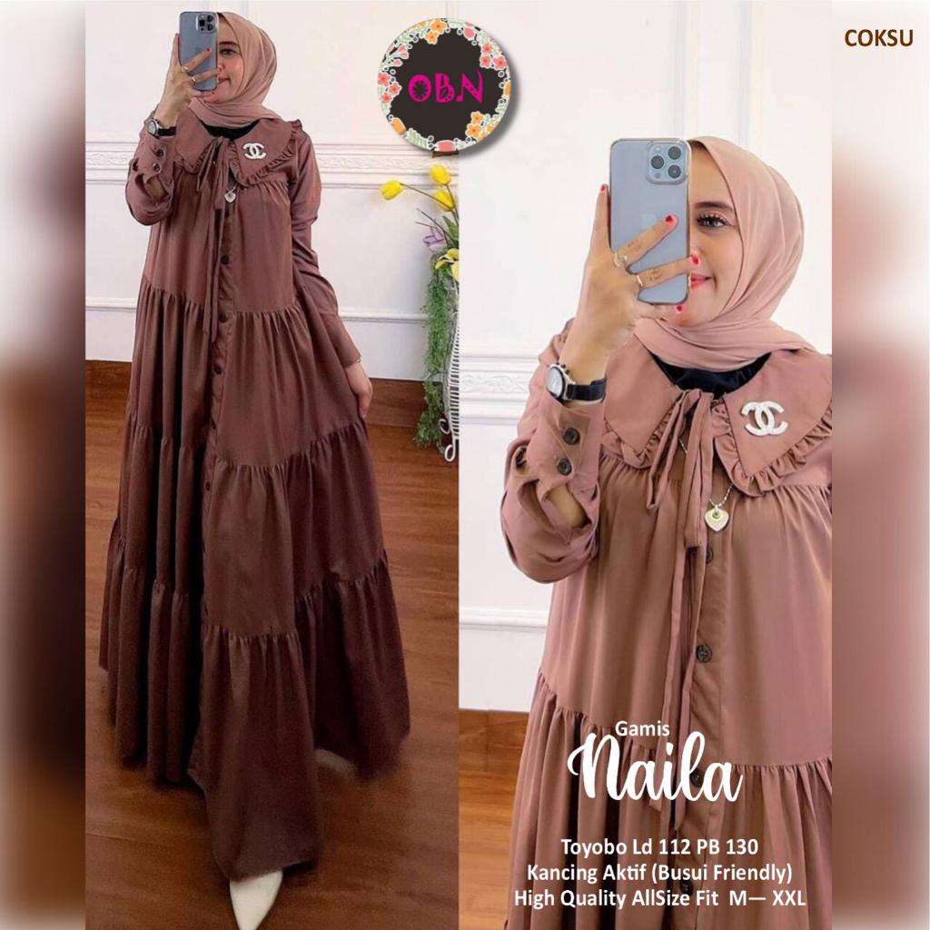 naila maxy dress pakaian baju gamis longdress maxi dres syari polos jumbo ld 112 xxl big size bigsiz