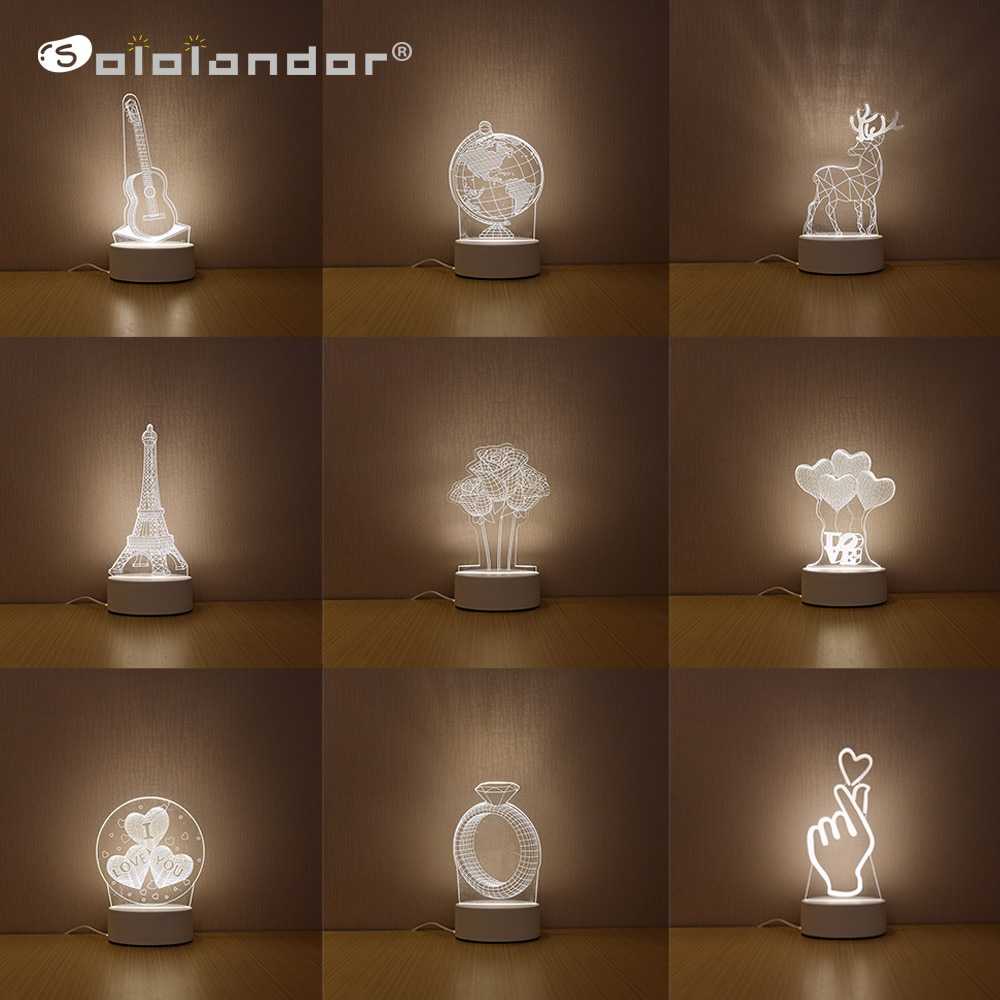 Lampu 3D LED Transparan Design SOLOLANDOR - LD3200