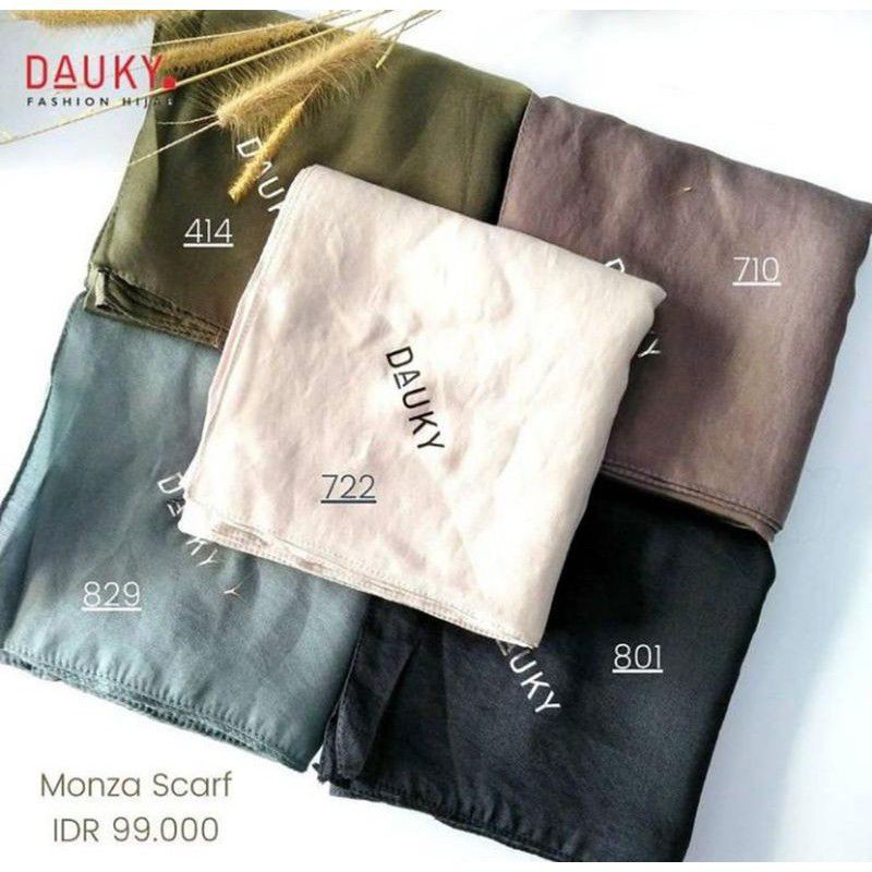 ELZATTA DAUKY SCARF SEGI EMPAT POLOS MONZA SCARF BAHAN SILKY PREMIUM