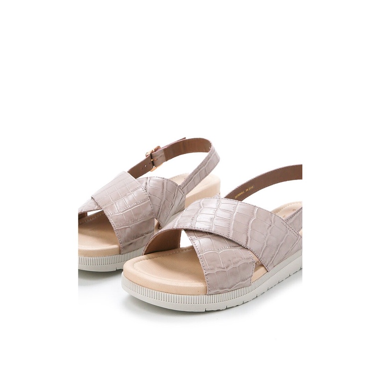 SANDAL FLAT KULIT OBERMAIN WANITA ORIGINAL SLINGBACK ASLI UNGU OW09