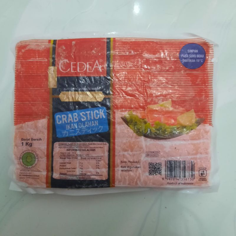 

Cedea crab stik 1kg / makanan ikan olahan / frozen food / frozen seafood