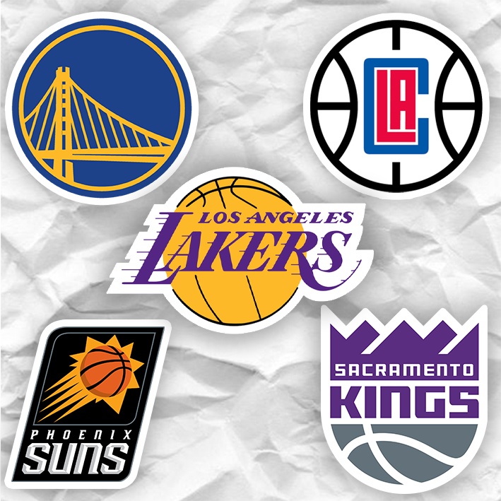 

Sticker NBA Pacific Division | Stiker team NBA GSW Lakers Clippers Sacramento Kings Phoenix Suns Warriors
