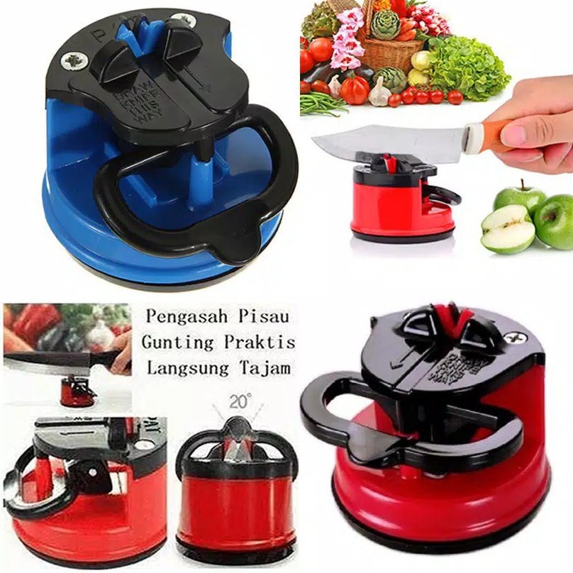 asah pisau kleva ready warna biru hijau merah peralatan dapur kitchen tools gunting knife sharpener