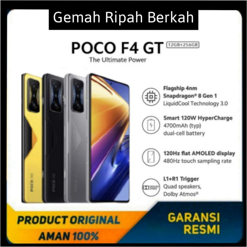 xiaomi poco f4 gt 12 256 gb ram 12 gb extermaln256 gb bnib segel no repack garansi resmi